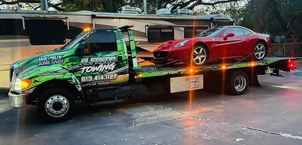 flat tire roadside assistance and towing service near Tampa