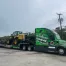 Semi truck Transporting a construction equipment