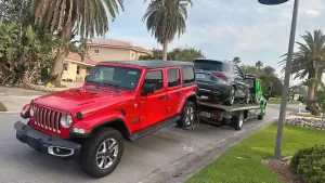 Images of a flatbed using the two wheel method